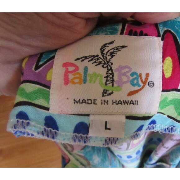 Palm Bay Hawaiian Sleeveless Maxi Tropical Dress Tropical Made In Hawaii Size L - Picture 6 of 6